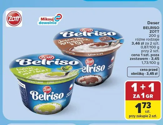 Deser ryżowy Belriso Zott promocja w Carrefour