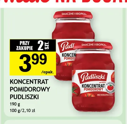 Koncentrat pomidorowy bez dodatku soli Pudliszki promocja w Gram Market