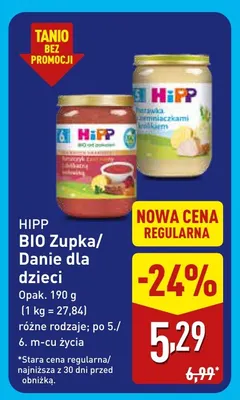 BIO Zupka/Danie dla dzieci HiPP promocja w Aldi