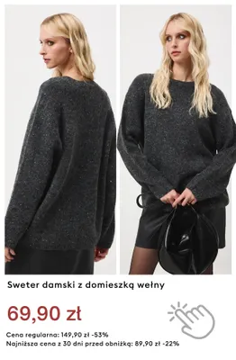 Sweter damski z domieszką wełny promocja w Medicine