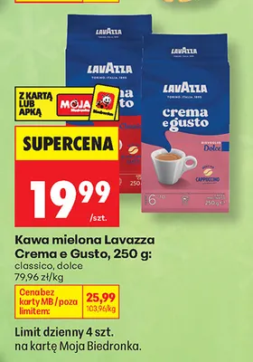 Kawa mielona Lavazza Crema e Gusto Dolce promocja w Biedronka