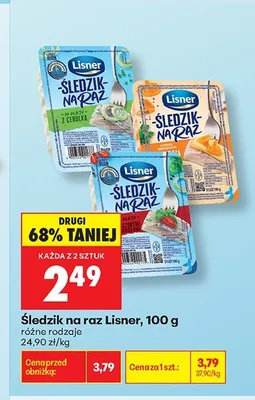 Śledzik na raz z suszonymi pomidorami Lisner promocja w Biedronka