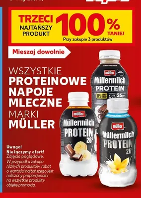 Proteinowe napoje mleczne marki Müller promocja w Kaufland