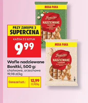 Wafle nadziewane Bonitki orzechowe promocja w Biedronka