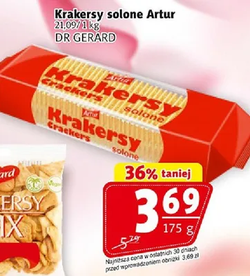 Krakersy solone Artur Dr Gerard promocja w Prim Market