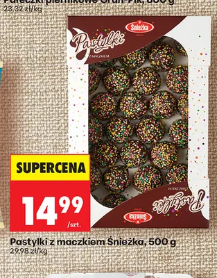 Pastylki z maczkiem Śnieżka promocja w Biedronka
