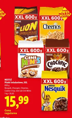 Płatki śniadaniowe XXL Nesquik Nestlé promocja w Lidl