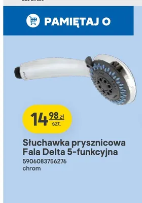 Słuchawka prysznicowa Fala Delta 5-funkcyjna promocja w Castorama