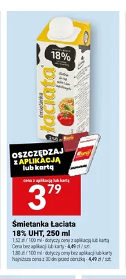 Śmietanka Łaciata UHT 18% promocja w Twój Market