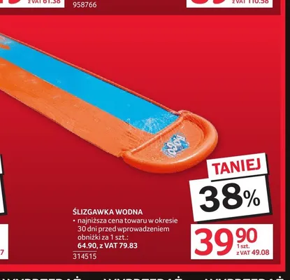 Ślizgawka wodna promocja w Selgros