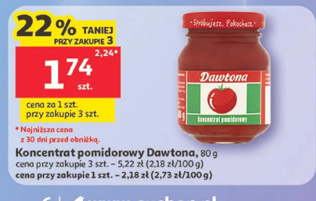 Koncentrat pomidorowy Dawtona promocja w Auchan