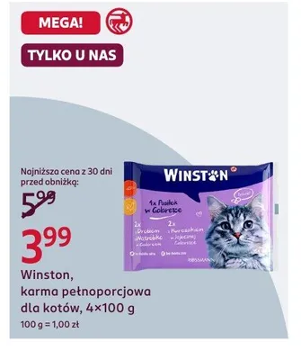 Karma dla kotów Winston w galaretce promocja w Rossmann