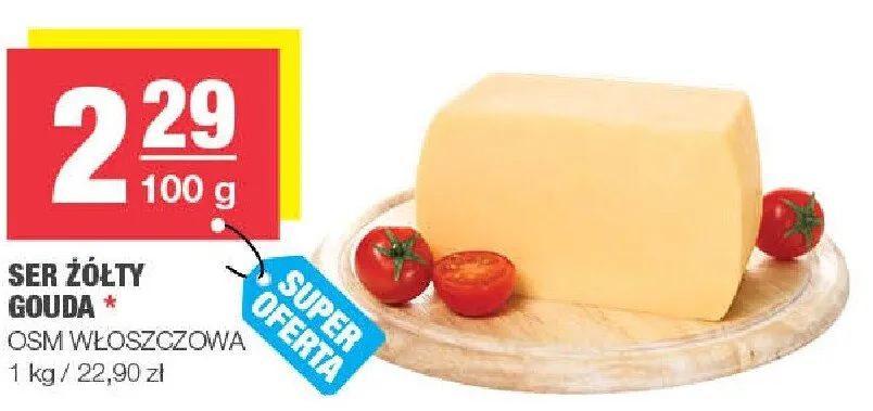 Ser żółty Gouda OSM Włoszczowa promocja w SPAR