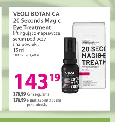 20 Seconds Magic Eye Treatment liftingująco-naprawcze serum pod oczy i na powieki Veoli Botanica promocja w Hebe