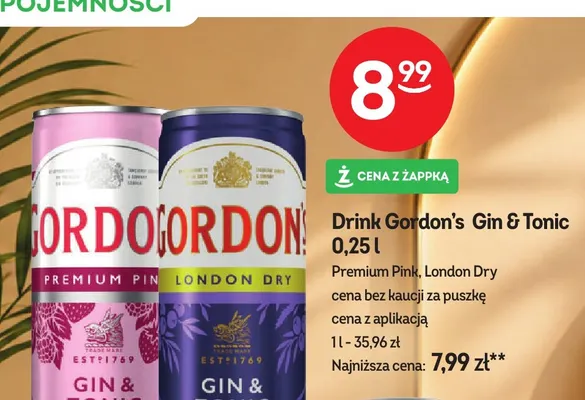 Drink Gordon's Gin & Tonic Premium Pink promocja w Żabka