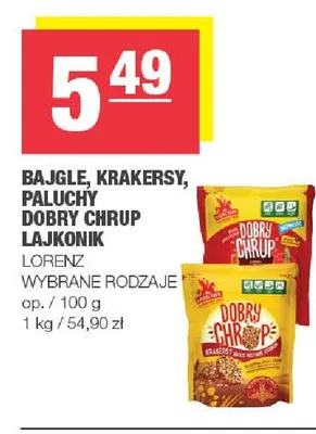 Bajgle krakersy, paluch dobry chrup lajkonik wybrane rodzaje promocja w SPAR