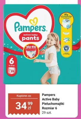 Pieluchomajtki Pampers Active Baby Rozmiar 6 promocja w Dino