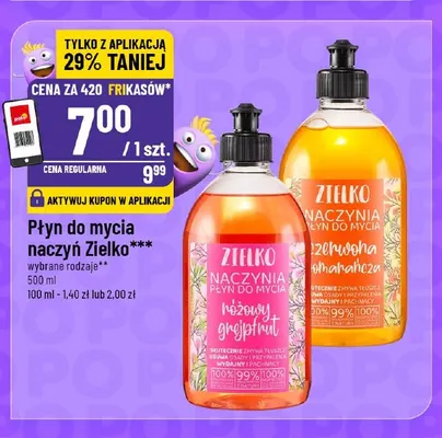 Płyn do mycia naczyń różowy grejpfrut Zielko promocja w POLOmarket
