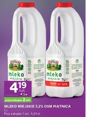 Mleko wiejskie 3,2% promocja w Stokrotka