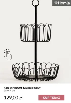Kosz Wardon dwupoziomowy 28x47 cm Homla promocja w Homla