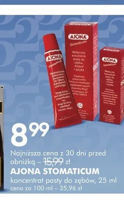 Koncentrat pasty do zębów AJONA STOMATICUM promocja w Super-Pharm