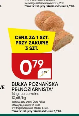 Bułka poznańska pełnoziarnista La Lorraine promocja w Chata Polska