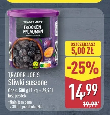 Śliwki suszone Trader Joe's promocja w Aldi
