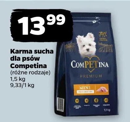 Karma sucha dla psów Competina różne rodzaje promocja w Netto