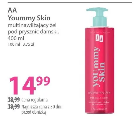 Żel pod prysznic AA Yoummy Skin multiawilżający żel pod prysznic damski promocja w Hebe