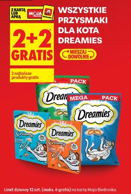 Wszystkie przysmaki dla kota 2+2 GRATIS promocja w Biedronka