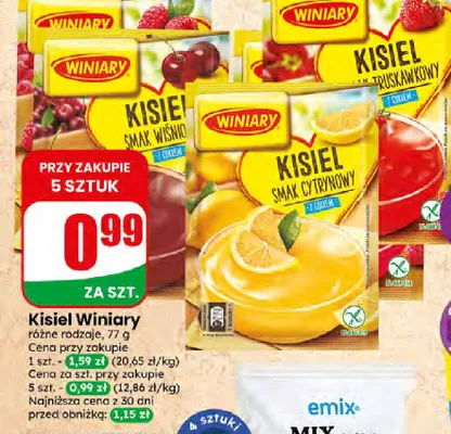Kisiel o smaku truskawkowym Winiary promocja w Dino