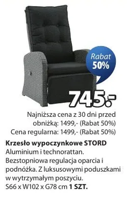 Krzesło wypoczynkowe STORD promocja w Jysk