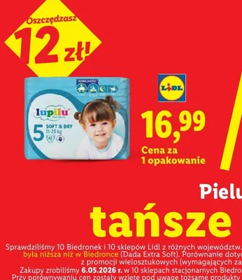 Pieluchy Soft & Dry 5 11-25kg promocja w Lidl