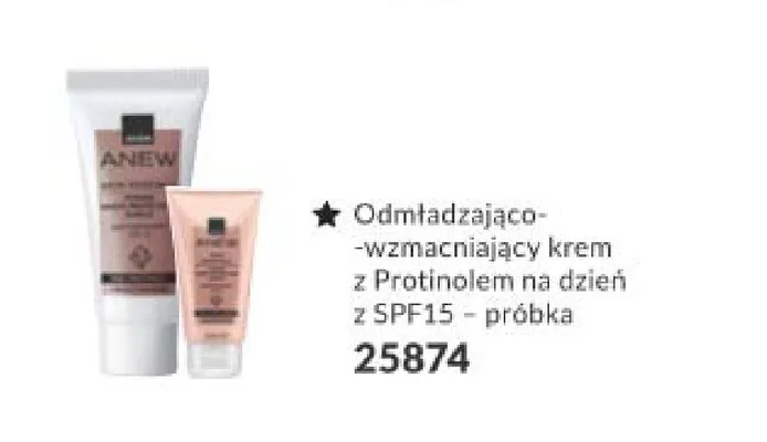Odmładzająco-wzmacniający krem z Protinolem na dzień z SPF15 próbka Anew promocja w AVON
