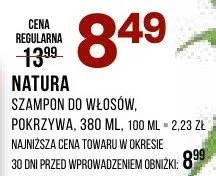 Szampon do włosów pokrzywa Natura promocja w Drogerie Natura