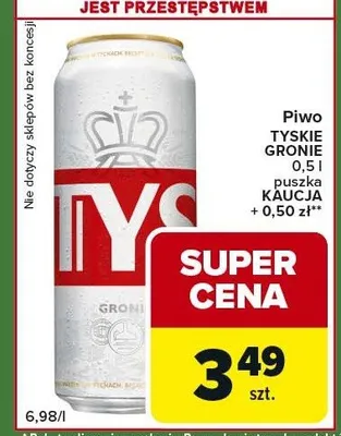 Piwo tyskie gronie promocja w Carrefour Express