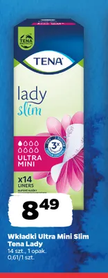Wkładki Ultra Mini Slim Tena Lady promocja w Netto