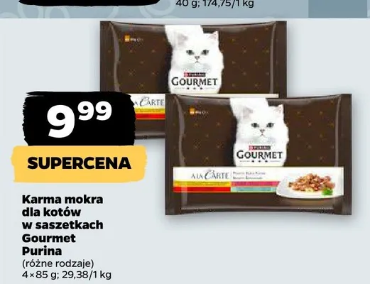 Karma mokra dla kotów w saszetkach Gourmet Purina promocja w Netto