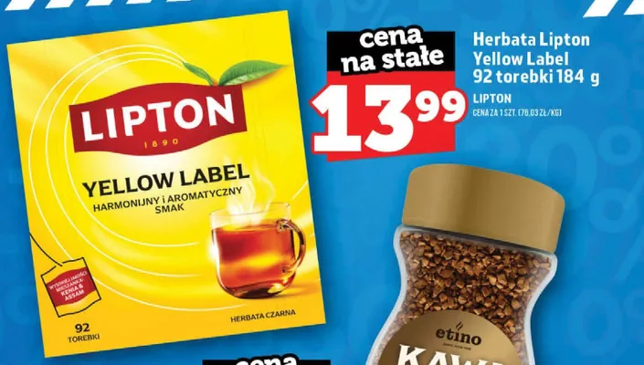 Herbata Lipton Yellow Label 92 torebki promocja w TOPAZ