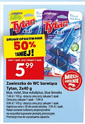 Zawieszka do WC barwiąca Tytan blue limonka promocja w Twój Market