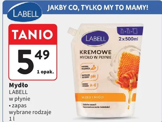 Mydło Labell kremowe w płynie zapas promocja w Intermarche