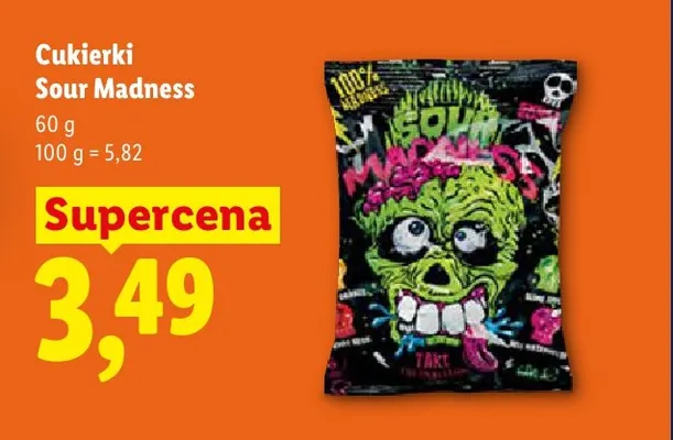 Cukierki Sour Madness promocja w Lidl