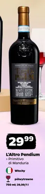 Wino czerwone L'Altro Pendium Primitivo di Manduria włoskie półwytrawne promocja w Netto