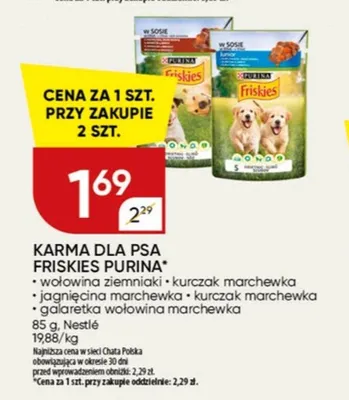 Karma dla psa Friskies Purina jagnięcina marchewka promocja w Chata Polska