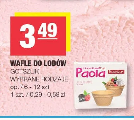 Wafle do lodów Gotszlik promocja w SPAR