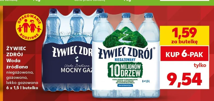 Woda źródlana gazowana Żywiec Zdrój 6-pak promocja w Kaufland