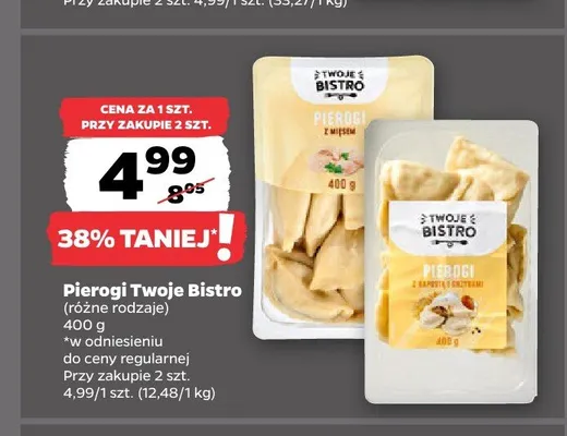 Pierogi z mięsem Twoje Bistro promocja w Netto