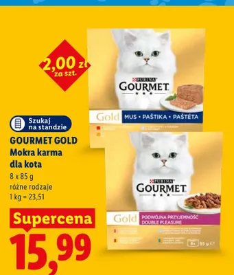Mokra karma dla kota Gourmet Gold mus 8-pak promocja w Lidl