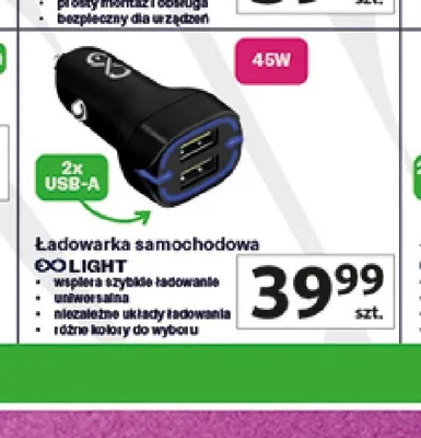 Ładowarka samochodowa XO Light 45W promocja w Auchan