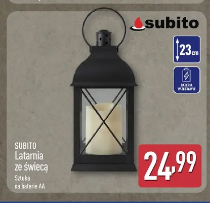 Latarnia ze świecą Subito promocja w Aldi
